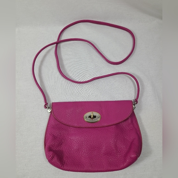 Fossil Handbags - Fossil Monica SL5076690 Fuchsia Genuine Leather Convertible SM X-body/Clutch